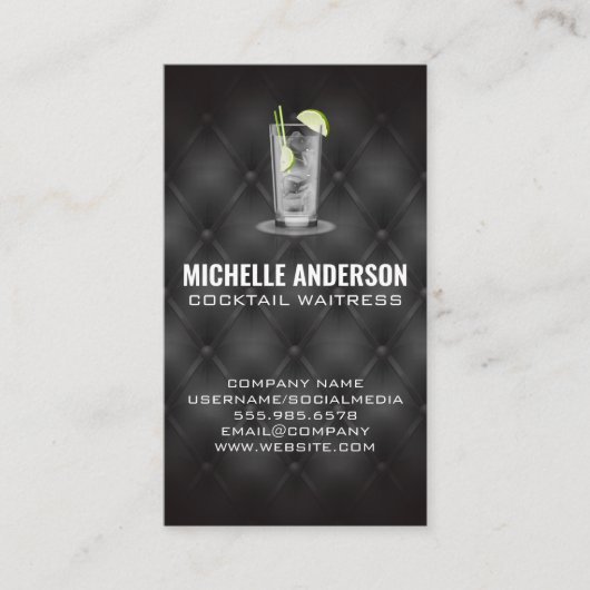 Alkoholisches Getränk | Bar und Restaurant Upholst Visitenkarte (Vorderseite)