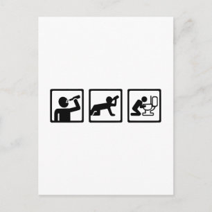 Alkoholpuke Postkarte