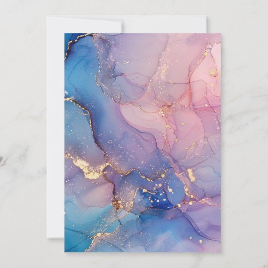 Alkoholtink Marmor Kinderdusche Einladung (Rückseite)