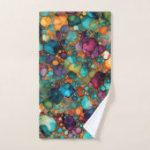 Alkoholtink Muster farbenfroh lebendig Badhandtuch Set (Handtuch)