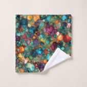 Alkoholtink Muster farbenfroh lebendig Badhandtuch Set (Waschlappen)