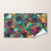 Alkoholtink Muster farbenfroh lebendig Badhandtuch Set (Handtuch)