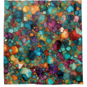 Alkoholtink Muster farbenfroh lebendig Duschvorhang (Vorderseite)