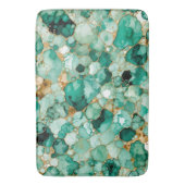 Alkoholtink-Muster Minze Grün Gold Badematte (Vorderseite Vertikal)