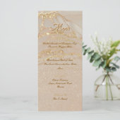 Alkoholtink Rose Glitzer Gold Chic Menü Menükarte (Stehend Vorderseite)