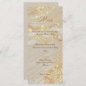 Alkoholtink Rose Glitzer Gold Chic Menü Menükarte (Vorne/Hinten)