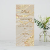 Alkoholtink Rose Glitzer Gold Chic Menü Menükarte (Stehend Vorderseite)