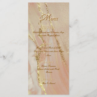 Alkoholtink Rose Glitzer Gold Chic Menü Menükarte