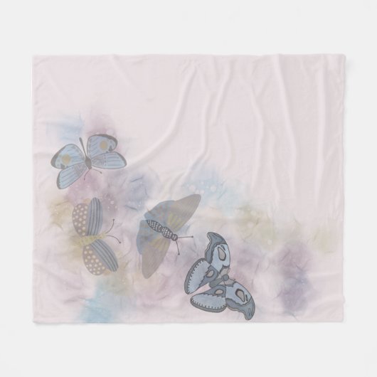 Alkoholtink-Schmetterlinge Fleecedecke (Vorderseite (Horizontal))