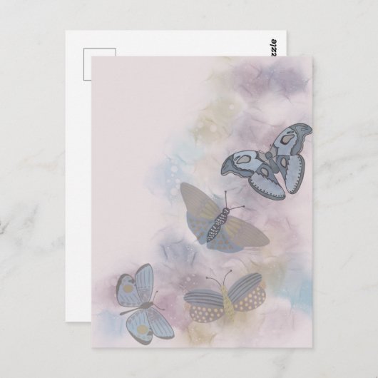 Alkoholtink-Schmetterlinge Postkarte (Vorne/Hinten)