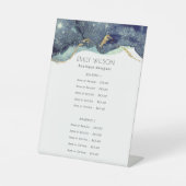 Alkoholtink Silver Navy Blue Glitzer Service Price Sockelschild (Vorderseite)