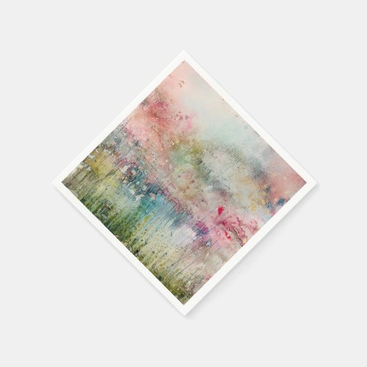 Alkoholtinte Abstrakte Blüte Serviette (Ecke)