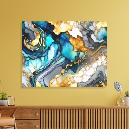 Alkoholtinte Abstrakte Kunst Leinwanddruck (Insitu (Wohnzimmer))