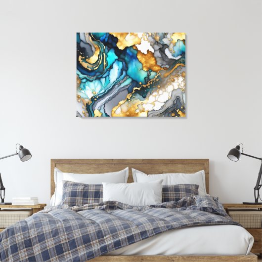 Alkoholtinte Abstrakte Kunst Leinwanddruck (Insitu (Schlafzimmer))