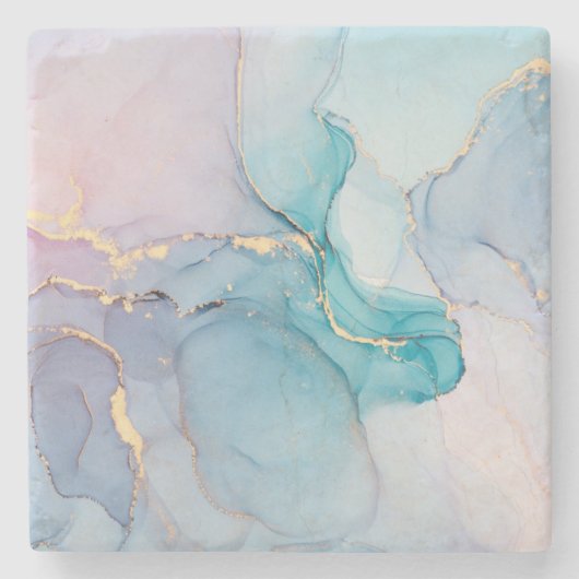 Alkoholtinte Kunst Steinuntersetzer (Vorderseite)