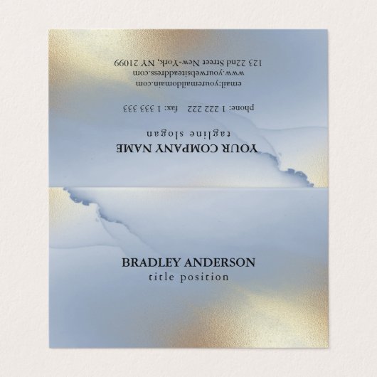 Alkoholtinte Textur Visitenkarten (Außenseite Aufgefaltet)