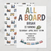 All Aboard Childs Birthday Invitation Einladung (Vorne/Hinten)