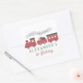 All Aboard Christmas Steam Train Birthday Quadratischer Aufkleber (Umschlag)