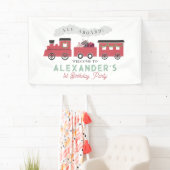 All Aboard Crhistmas Steam Train Birthday Welcome Banner (Insitu)