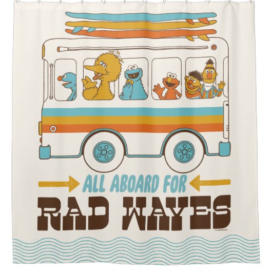 All Aboard for Rad Waves Duschvorhang (Vorderseite)
