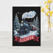 All Aboard Polar Express Christmas North Pole Xmas Karte (Gelbe Blume)