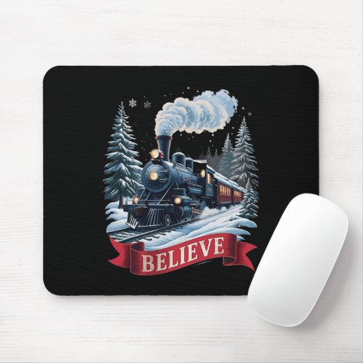 All Aboard Polar Express Christmas North Pole Xmas Mousepad (Mit Mouse)