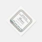 All Aboard the Baby Express Train Boy Baby Shower Serviette (Ecke)