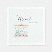 All Aboard the Baby Train Baby Shower Serviette (Vorderseite)