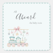 All Aboard the Baby Train Baby Shower Sticker (Vorderseite)