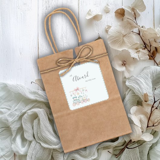 All Aboard the Baby Train Baby Shower Sticker