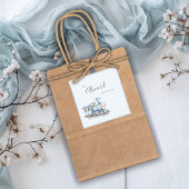 All Aboard the Baby Train Blue Baby Shower Sticker