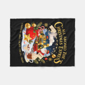 All Aboard The Christmas Express Train Santa Holid Fleecedecke (Vorderseite (Horizontal))