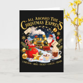 All Aboard The Christmas Express Train Santa Holid Karte (Gelbe Blume)