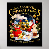 All Aboard The Christmas Express Train Santa Holid Poster (Vorne)