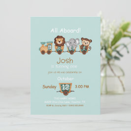 ALL ABOARD Train Fiesta Kindergeburtstag Einladung