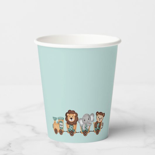 ALL ABOARD Train Fiesta Kindergeburtstag Pappbecher (Rückseite)