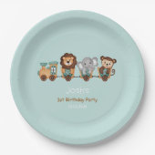 ALL ABOARD Train Fiesta Kindergeburtstag Pappteller (Vorderseite)