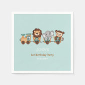 ALL ABOARD Train Fiesta Kindergeburtstag Serviette (Vorderseite)