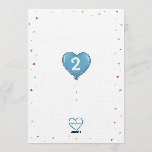 All Aboard Two Two Train 2nd Birthday Einladung (Rückseite)