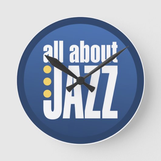 All About Jazz Wall Clock Runde Wanduhr (Vorderseite)