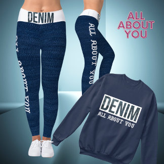 ALL ABOUT YOU - Fashionable Denim Sports Leggings