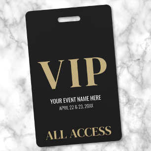 All Access Elegante Black Gold Event VIP Ausweis