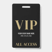All Access Elegante Black Gold Event VIP Ausweis (Rückseite)