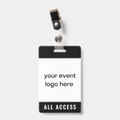 All Access Event Pass Abzeichen Ausweis (Vorderseite mit Clip)