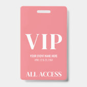 All Access Girl Pink Simple VIP Event Ausweis (Rückseite)