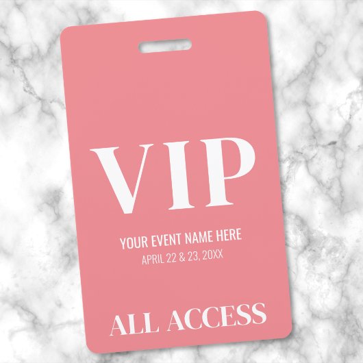 All Access Girl Pink Simple VIP Event Ausweis