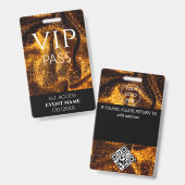 All Access Pass Gold vip Event ID Abzeichen Ausweis (Vorder- & Rückseite)