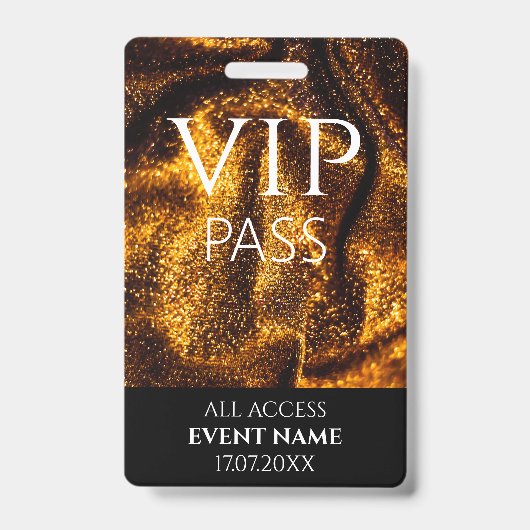 All Access Pass Gold vip Event ID Abzeichen Ausweis (Vorderseite)