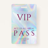 All Access Pass Holographic VIP Festival Custom Ausweis (Rückseite)