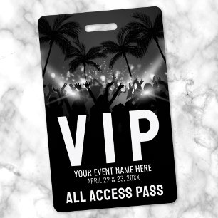 All Access Pass Schwarz Weiß Event VIP Ausweis
